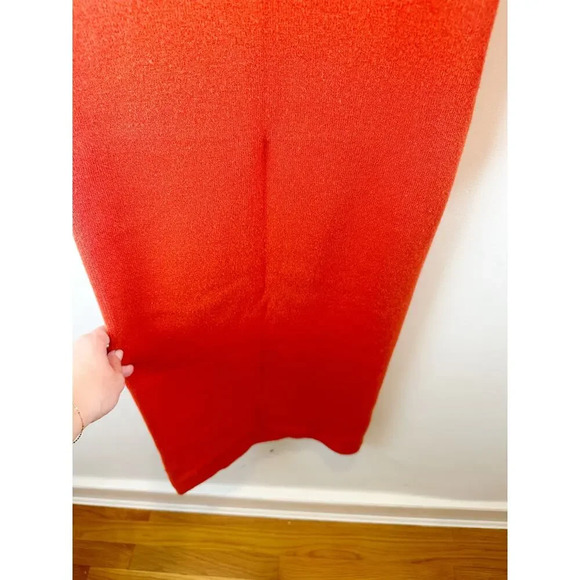 Riess Jenna Sweater Dress Orange Knitted Cashmere Blend Ruched Size M - Picture 9 of 13